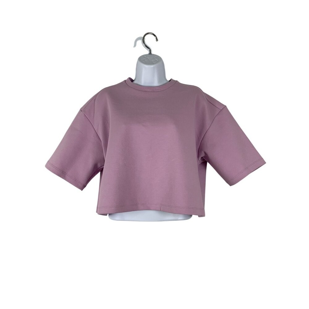 Lee Junior Teens Cropped Crewneck T-Shirt Pink Cotton Blend Size XS